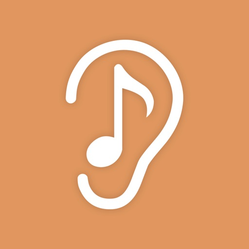 练耳进阶 App 图标——terracotta 底色上一只白色耳朵与八分音符